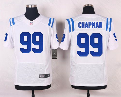 Men's Indianapolis Colts #99 Josh Chapman White Road NFL Nike Elite Jersey