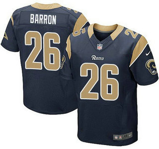 Men's St. Louis Rams #26 Mark Barron Navy Blue Team Color NFL Nike Elite Jersey