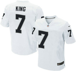 Men's Oakland Raiders #7 Marquette King White Road NFL Nike Elite Jersey