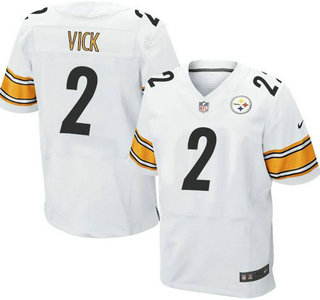 Men's Pittsburgh Steelers #2 Michael Vick Nike White Elite Jersey