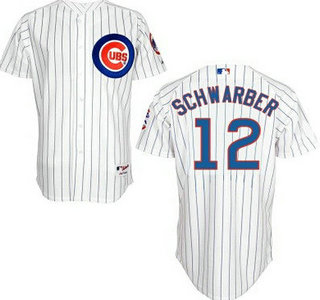 Men's Chicago Cubs #12 Kyle Schwarber Home White MLB Cool Base Jersey