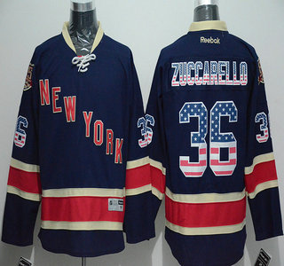 Men's New York Rangers #36 Mats Zuccarello USA Flag Fashion Navy Blue Jersey