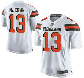 Men's Cleveland Browns Brown #13 Josh McCown White Road 2015 NFL Nike Elite Jersey