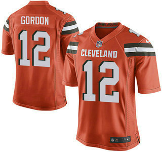 Men's Cleveland Browns Brown #12 Josh Gordon Orange Alternate 2015 NFL Nike Elite Jersey