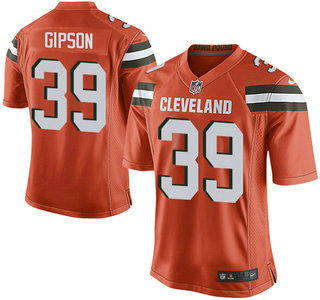 Men's Cleveland Browns Brown #39 Tashaun Gipson Orange Alternate 2015 NFL Nike Elite Jersey