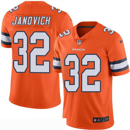 Men's Denver Broncos #32 Andy Janovich Orange 2016 Color Rush Stitched NFL Nike Limited Jersey