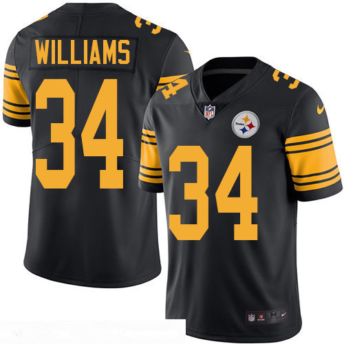 Men's Pittsburgh Steelers #34 DeAngelo Williams Black 2016 Color Rush Stitched NFL Nike Limited Jersey