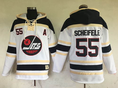 Men's Winnipeg Jets #55 Mark Scheifele White 2017 Winter Classic Stitched NHL Old Time Hockey Hoodie