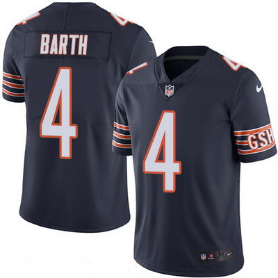 Men's Chicago Bears #4 Connor Barth Navy Blue 2016 Color Rush Stitched NFL Nike Limited Jersey