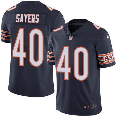 Men's Chicago Bears #40 Gale Sayers Navy Blue 2016 Color Rush Stitched NFL Nike Limited Jersey