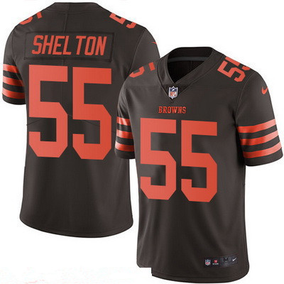 Men's Cleveland Browns #55 Danny Shelton Brown 2016 Color Rush Stitched NFL Nike Limited Jersey