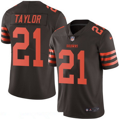 Men's Cleveland Browns #21 Jamar Taylor Brown 2016 Color Rush Stitched NFL Nike Limited Jersey