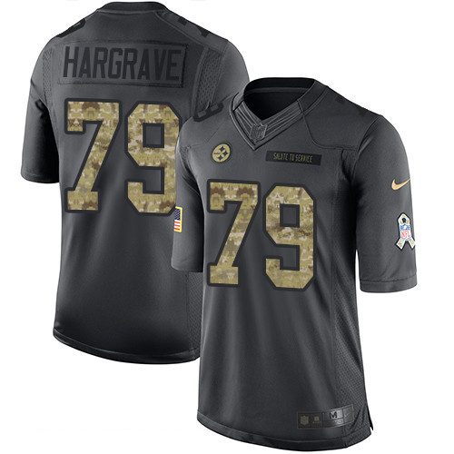 Men's Pittsburgh Steelers #79 Javon Hargrave Black Anthracite 2016 Salute To Service Stitched NFL Nike Limited Jersey