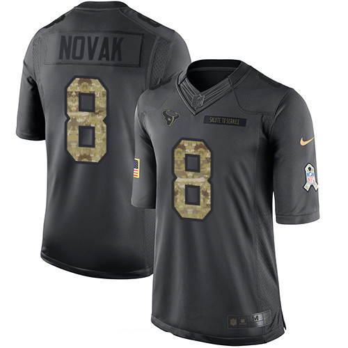 Men's Houston Texans #8 Nick Novak Black Anthracite 2016 Salute To Service Stitched NFL Nike Limited Jersey