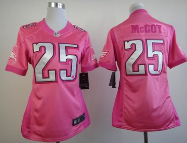 Women's NEW Eagles #25 LeSean McCoy Pink Be Luv'd Stitched NFL New Elite Jersey