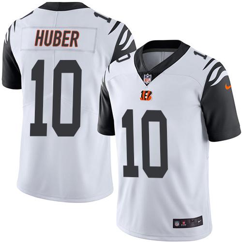 Nike Bengals #10 Kevin Huber White Men's Stitched NFL Limited Rush Jersey