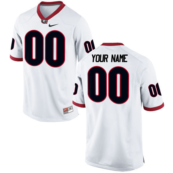 Men's Georgia Bulldogs Custom Nike White Stitched College Football 2016 NCAA Jersey