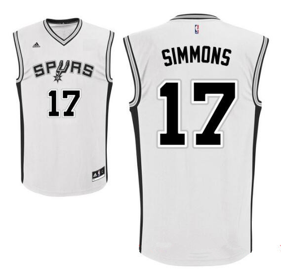 Men's San Antonio Spurs #17 Jonathon Simmons White Stitched NBA Adidas Revolution 30 Swingman Jersey