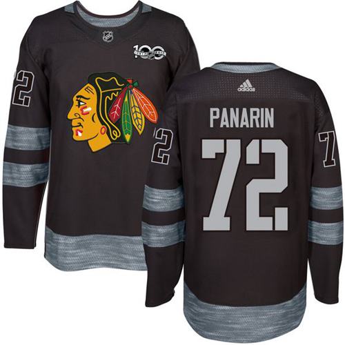 Blackhawks #72 Artemi Panarin Black 1917-2017 100th Anniversary Stitched NHL Jersey