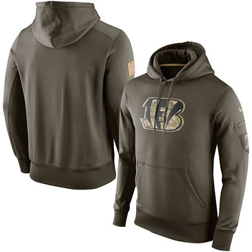 Men's Cincinnati Bengals Nike Olive Salute To Service KO Performance Hoodie