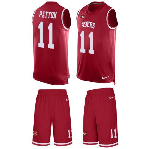 Nike 49ers #11 Quinton Patton Red Team Color Men's Stitched NFL Limited Tank Top Suit Jersey