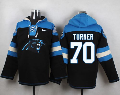 Nike Panthers #70 Trai Turner Black Player Pullover NFL Hoodie