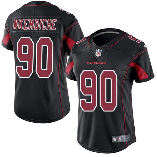 Nike Cardinals #90 Robert Nkemdiche Black Women's Stitched NFL Limited Rush Jersey