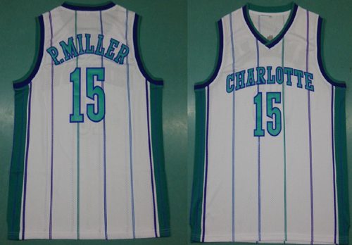 Mitchell And Ness Hornets #15 Percy Miller White Throwback Stitched NBA Jersey