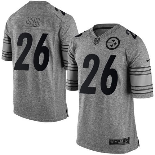 Nike Steelers #26 Le'Veon Bell Gray Men's Stitched NFL Limited Gridiron Gray Jersey