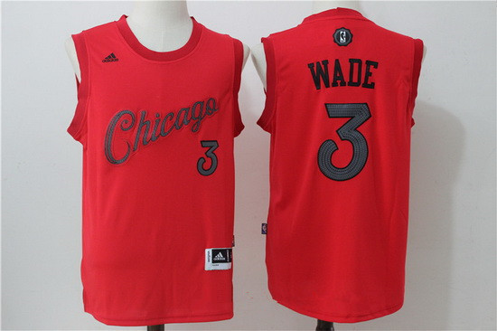 Men's Chicago Bulls #3 Dwyane Wade adidas Red 2016 Christmas Day Stitched NBA Swingman Jersey