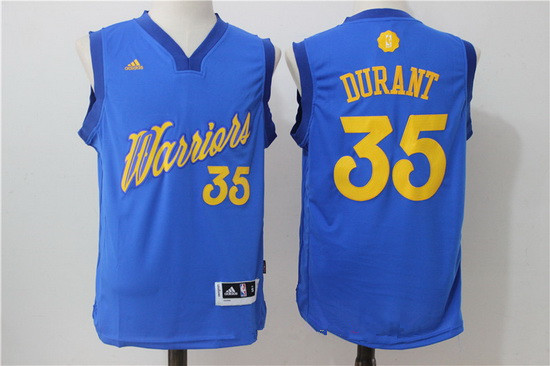 Men's Golden State Warriors #35 Kevin Durant adidas Royal Blue 2016 Christmas Day Stitched NBA Swingman Jersey