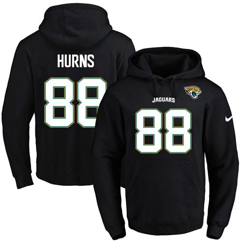 Nike Jaguars #88 Allen Hurns Black Name & Number Pullover NFL Hoodie