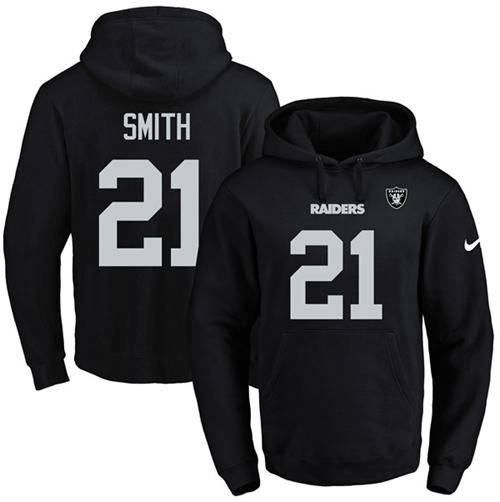 Nike Raiders #21 Sean Smith Black Name & Number Pullover NFL Hoodie