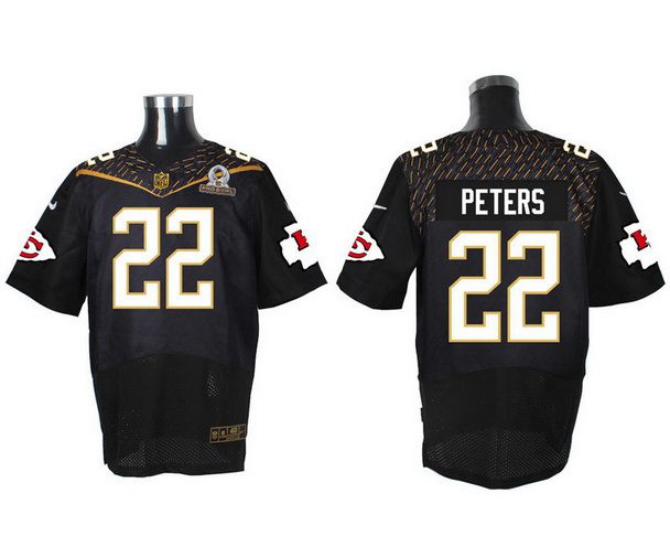 Men's Kansas City Chiefs #22 Marcus Peters Black 2016 Pro Bowl Nike Elite Jersey