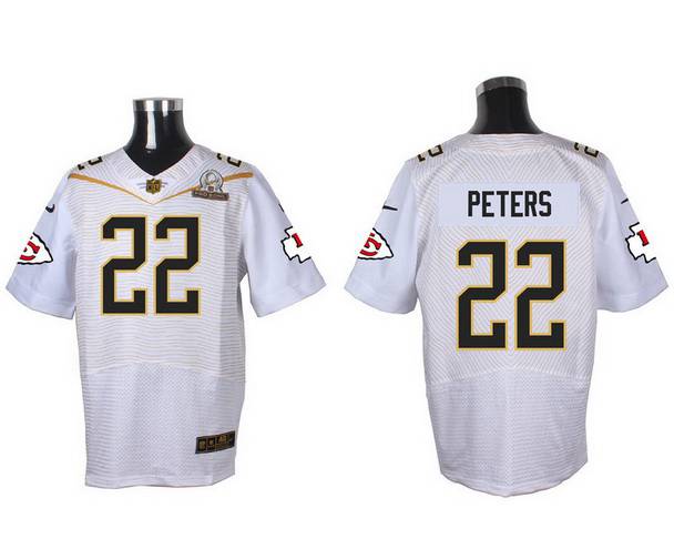 Men's Kansas City Chiefs #22 Marcus Peters White 2016 Pro Bowl Nike Elite Jersey