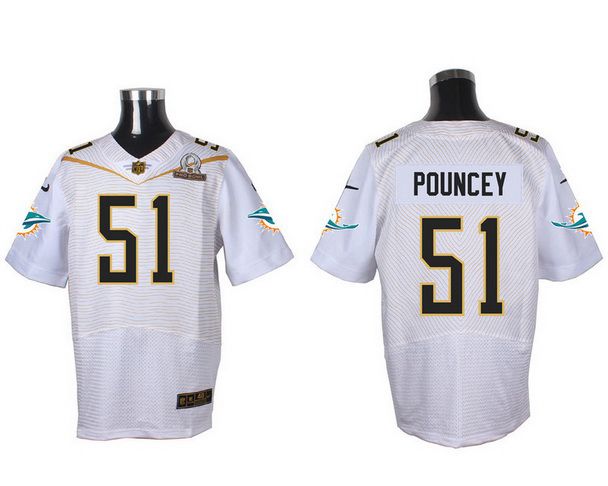 Men's Miami Dolphins #51 Mike Pouncey White 2016 Pro Bowl Nike Elite Jersey