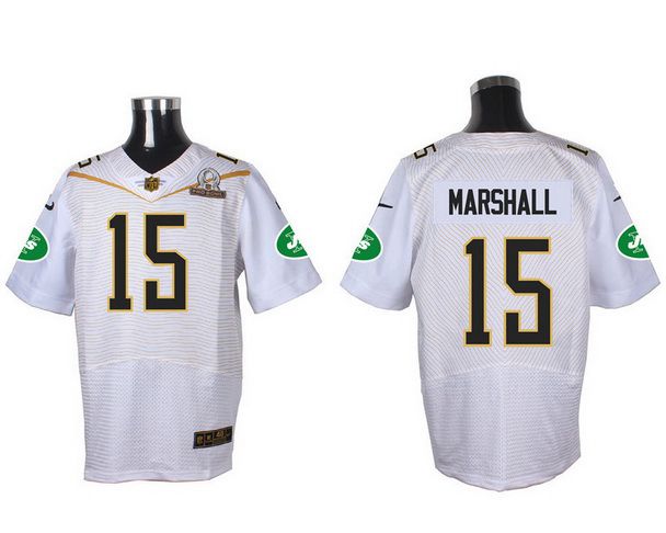 Men's New York Jets #15 Brandon Marshall White 2016 Pro Bowl Nike Elite Jersey