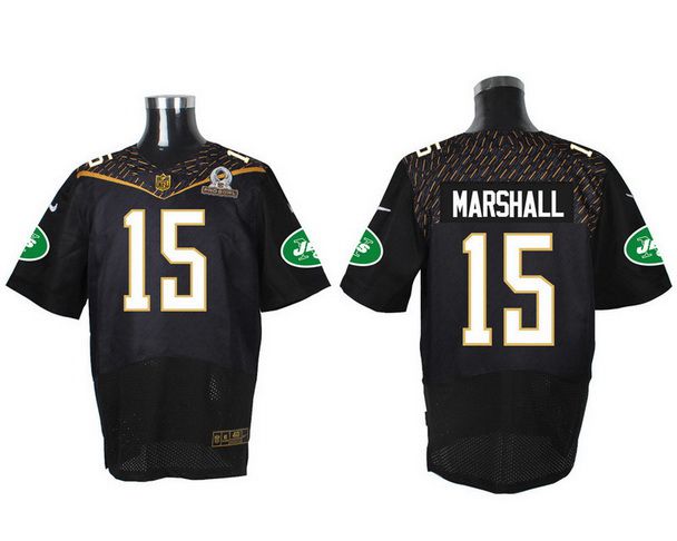 Men's New York Jets #15 Brandon Marshall Black 2016 Pro Bowl Nike Elite Jersey