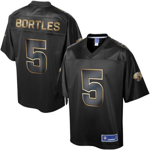 Nike Jaguars #5 Blake Bortles Pro Line Black Gold Collection Men's Stitched NFL Game Jersey