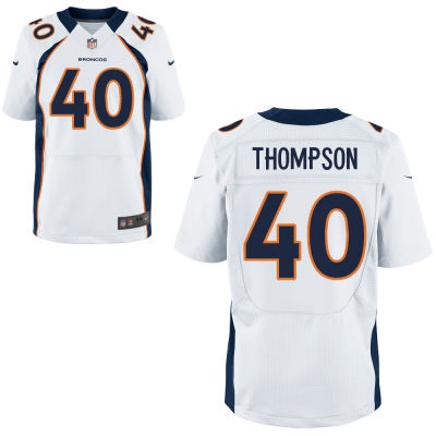 Men's Denver Broncos #40 Juwan Thompson White Road NFL Nike Elite Jersey