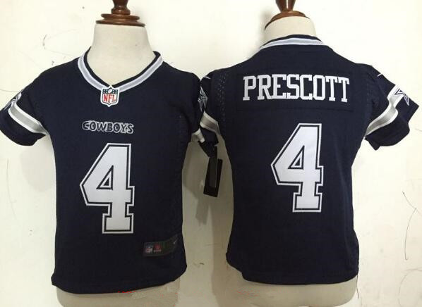 Toddler Dallas Cowboys #4 Dak Prescott Navy Blue Team Color Stitched NFL Nike Game Jersey