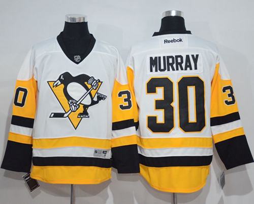 Penguins #30 Matt Murray White New Away Stitched NHL Jersey