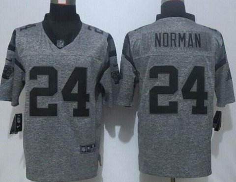 Men's Carolina Panthers #24 Josh Norman Nike Gray Gridiron 2015 NFL Gray Limited Jersey