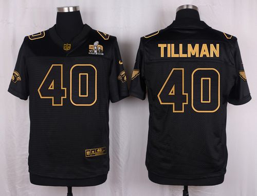 Nike Cardinals #40 Pat Tillman Pro Line Black Gold Collection Men's Stitched NFL Elite Jersey