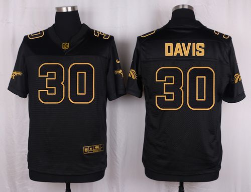 Nike Broncos #30 Terrell Davis Black Men's Stitched NFL Elite Pro Line Gold Collection Jersey