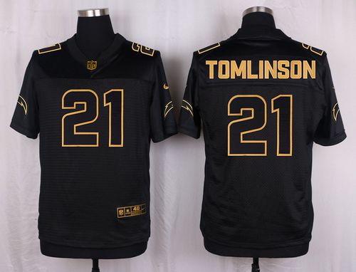 Nike Chargers #21 LaDainian Tomlinson Black Men's Stitched NFL Elite Pro Line Gold Collection Jersey