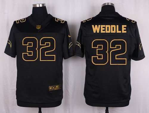 Nike Chargers #32 Eric Weddle Black Men's Stitched NFL Elite Pro Line Gold Collection Jersey