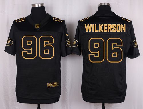 Nike Jets #96 Muhammad Wilkerson Black Men's Stitched NFL Elite Pro Line Gold Collection Jersey