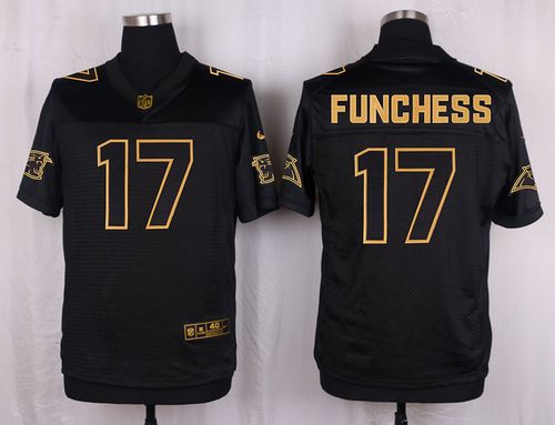 Nike Panthers #17 Devin Funchess Black Men's Stitched NFL Elite Pro Line Gold Collection Jersey