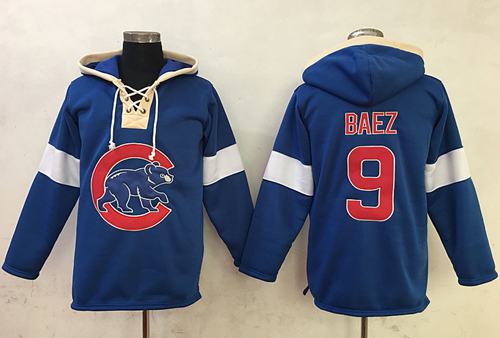 Cubs #9 Javier Baez Blue Pullover MLB Hoodie